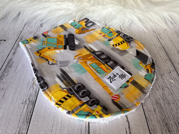 Yellow construction burp cloth