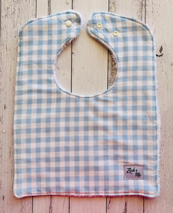 Baby blue check Feeding Bib