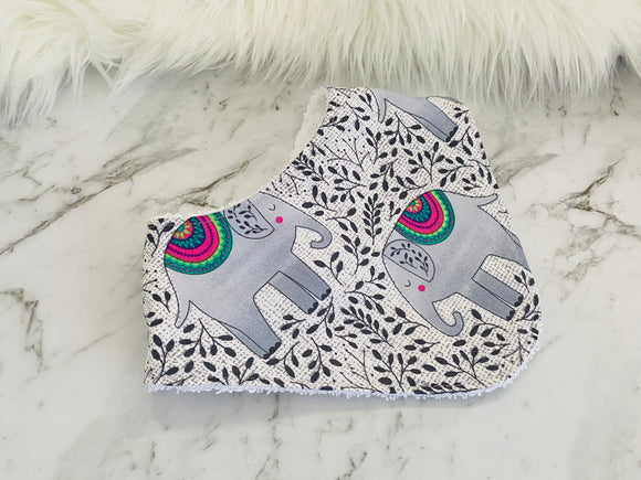 Grey elephant Dribble Bib