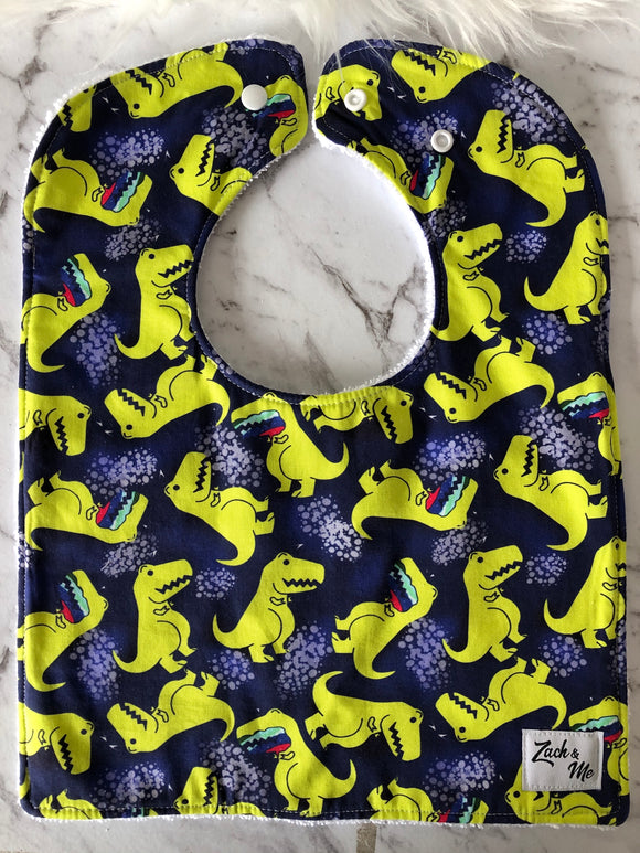 Lime Dinosaurs Feeding Bib